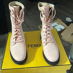 Fendi Pink Mid Calf Boots